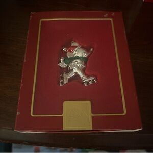 Lenox Skating Mickey Mouse Metal Christmas Ornament Disney